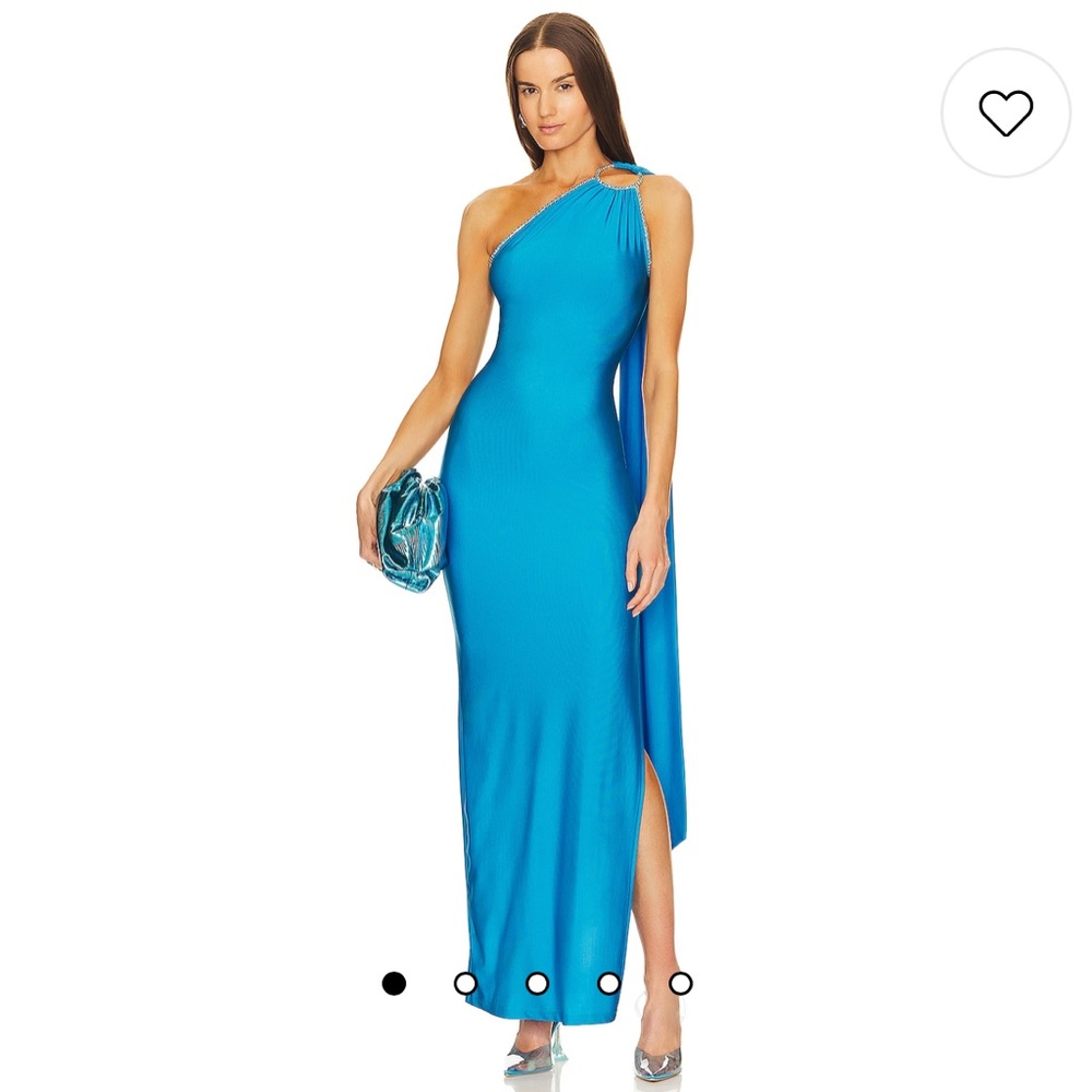 Khanums X Revolve One Shoulder Cut Out Gown in Blue